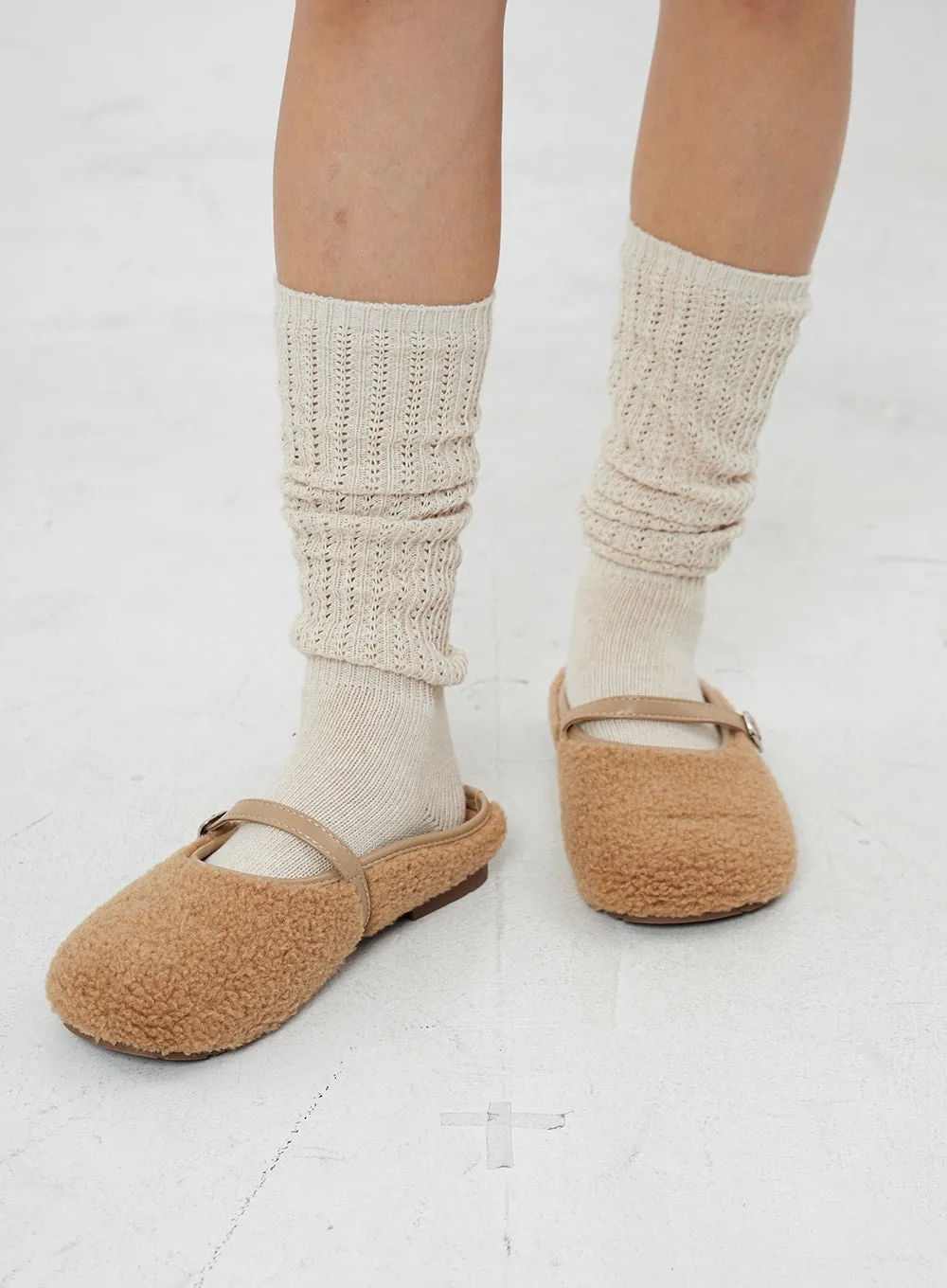 Round Toe Warm Poodle Mules BO14 sold by Lewkin product image thumbnail 2