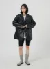 Faux Leather Oversized Jacket OM306 sold by Lewkin