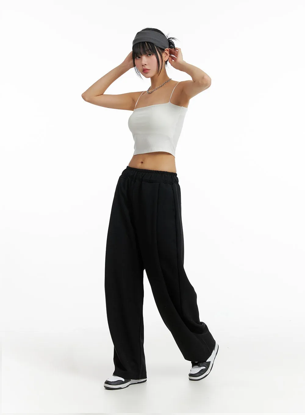 Solid Elastic Waist Trousers IF402 sold by Lewkin product image thumbnail 3