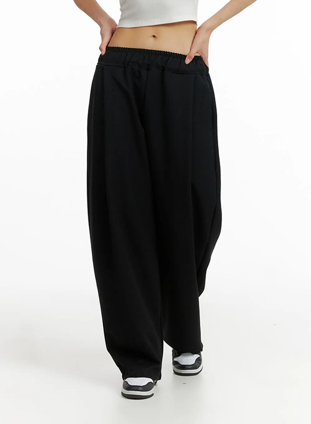Solid Elastic Waist Trousers IF402 sold by Lewkin product image thumbnail 2