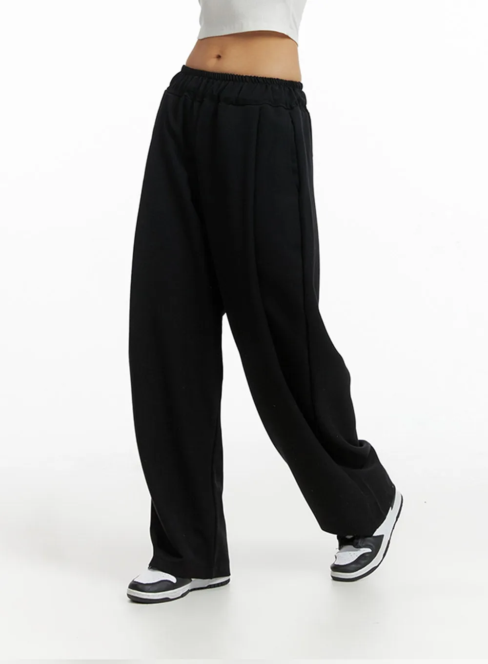 Solid Elastic Waist Trousers IF402 sold by Lewkin product image thumbnail 4