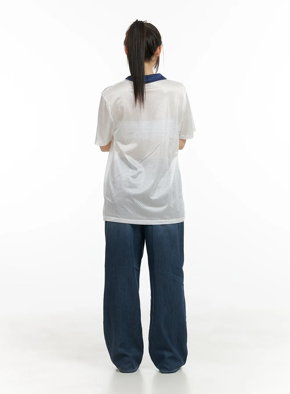 Blokecore Mesh Collar T-Shirt CL422 sold by Lewkin product image thumbnail 4