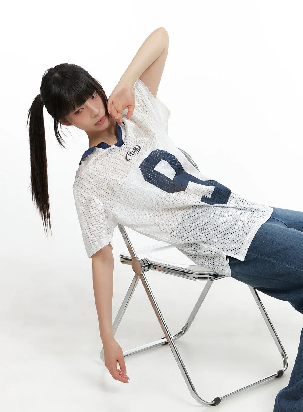 Blokecore Mesh Collar T-Shirt CL422 sold by Lewkin