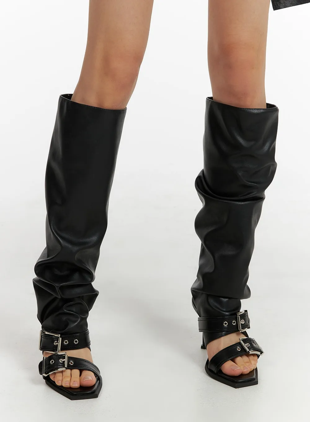 Faux Leather Buckle Detachable Heels CM405 sold by Lewkin product image thumbnail 3