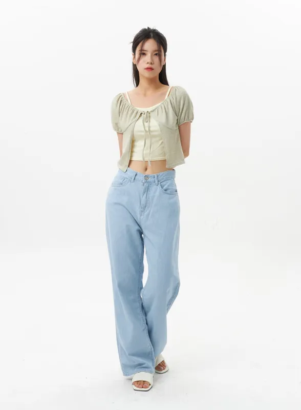 Light Wash Baggy Jeans OU327 sold by Lewkin