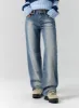 Washed Denim Straight Jeans CS313 sold by Lewkin