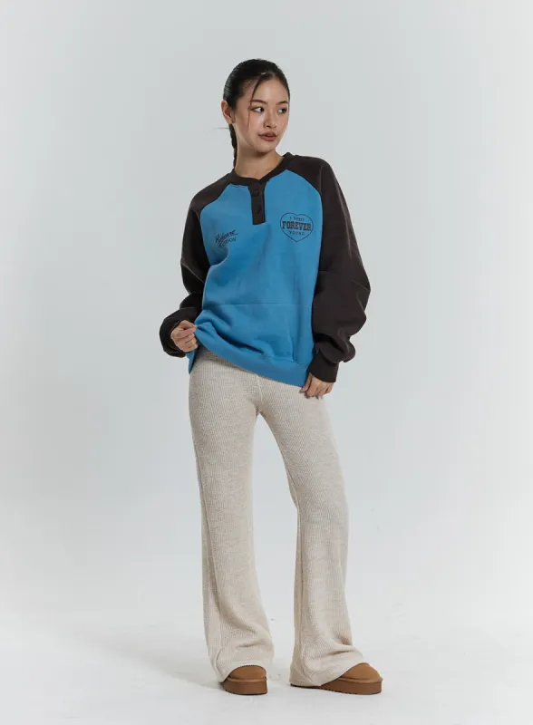 Elastic Bootcut Knit Pants CN23 sold by Lewkin