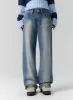 Washed Denim Straight Jeans CS313 sold by Lewkin