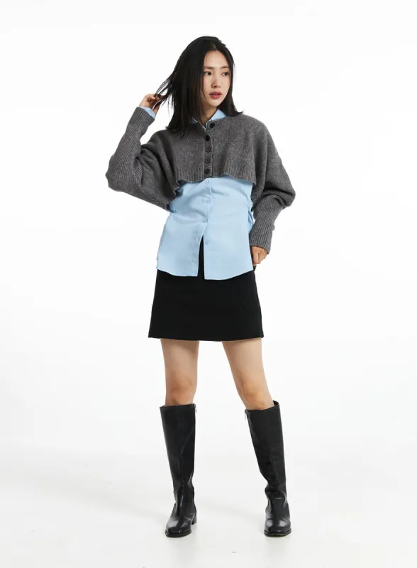 Pocketed A-Line Mini Skirt OO323 sold by Lewkin