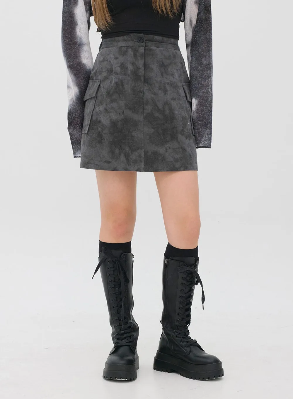 Tie Dye Cargo Mini Skirt CM11 sold by Lewkin product image thumbnail 2