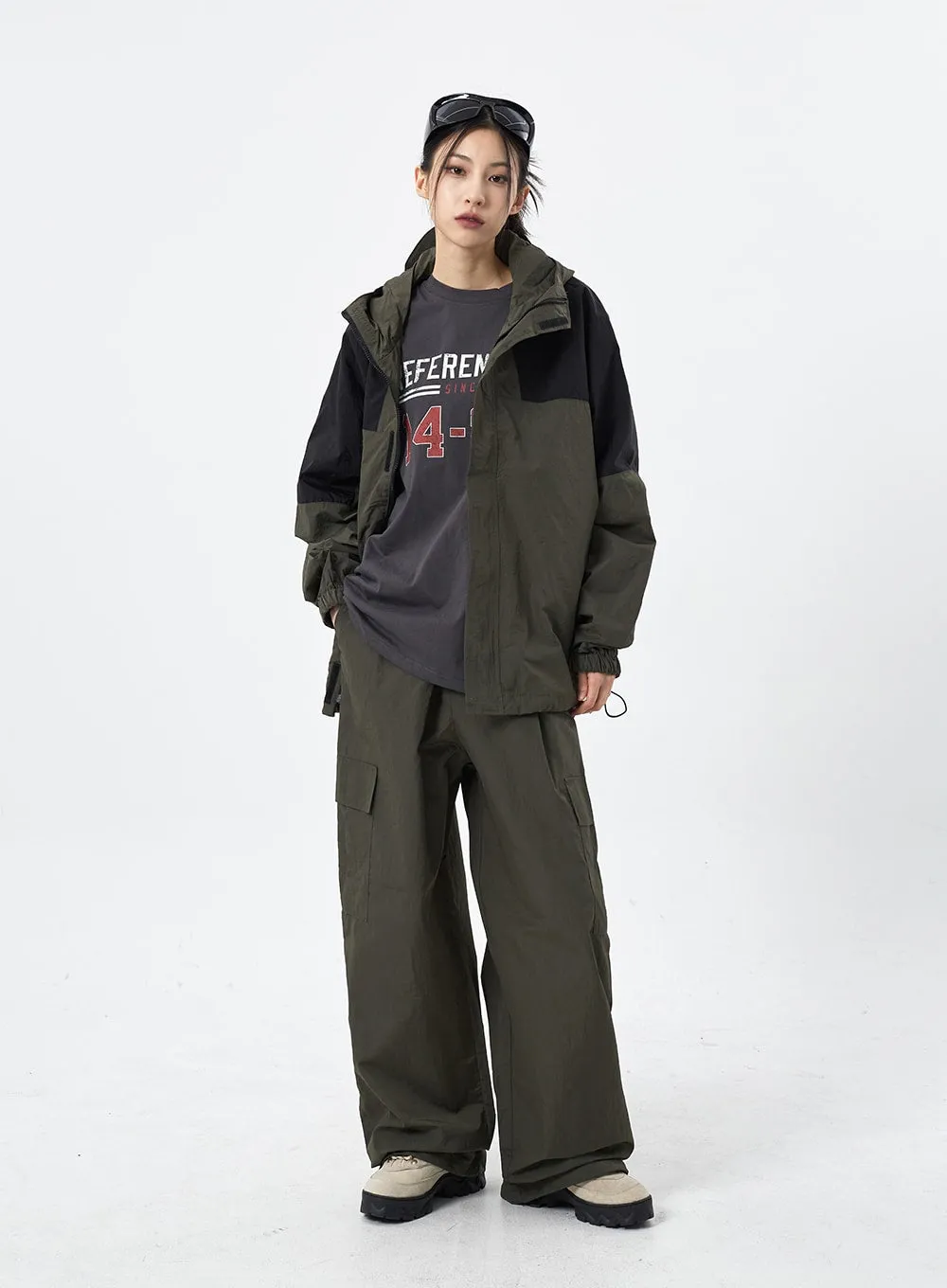 Two Color Nylon Set -Up Pants UNISEX CM310 sold by Lewkin product image thumbnail 5