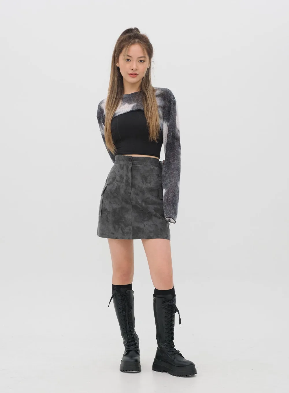 Tie Dye Cargo Mini Skirt CM11 sold by Lewkin
