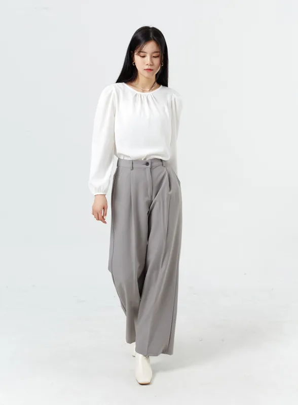 Wide Tailored Pants OM316 sold by Lewkin