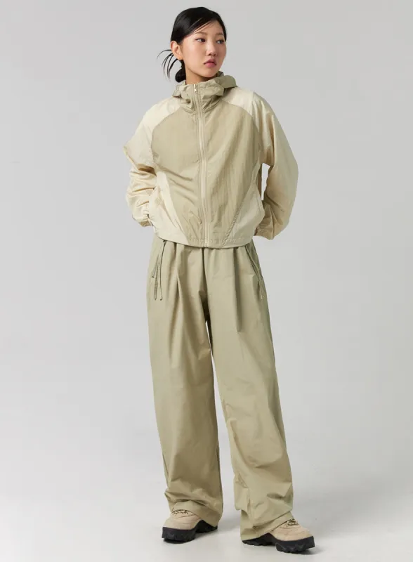 Elastic Waist Nylon Wide-Leg Pants CG329 sold by Lewkin