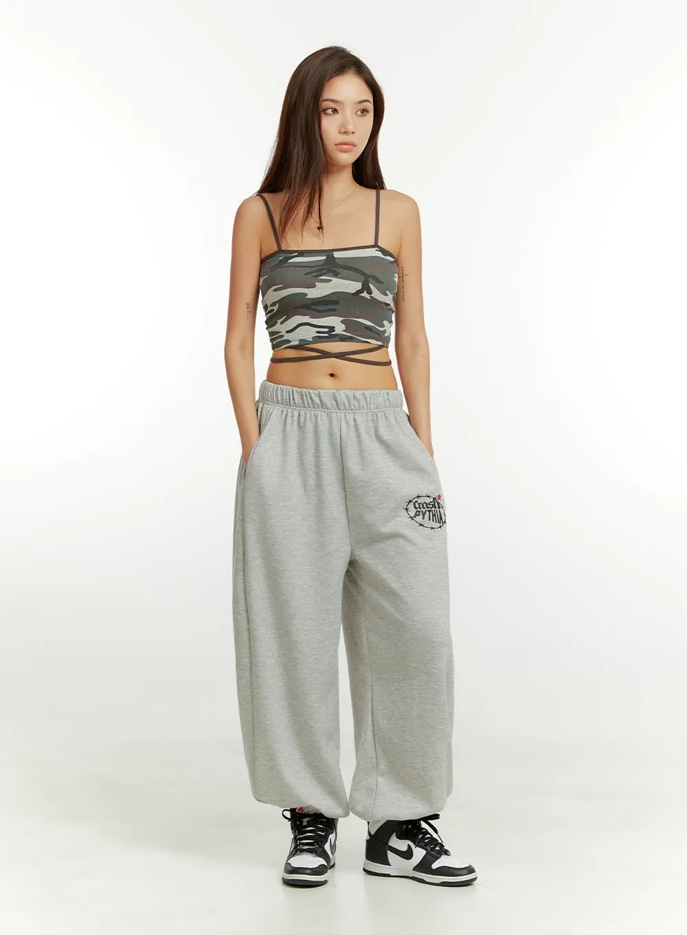 Camo X Strap Cami Crop Top CU421 sold by Lewkin product image thumbnail 2
