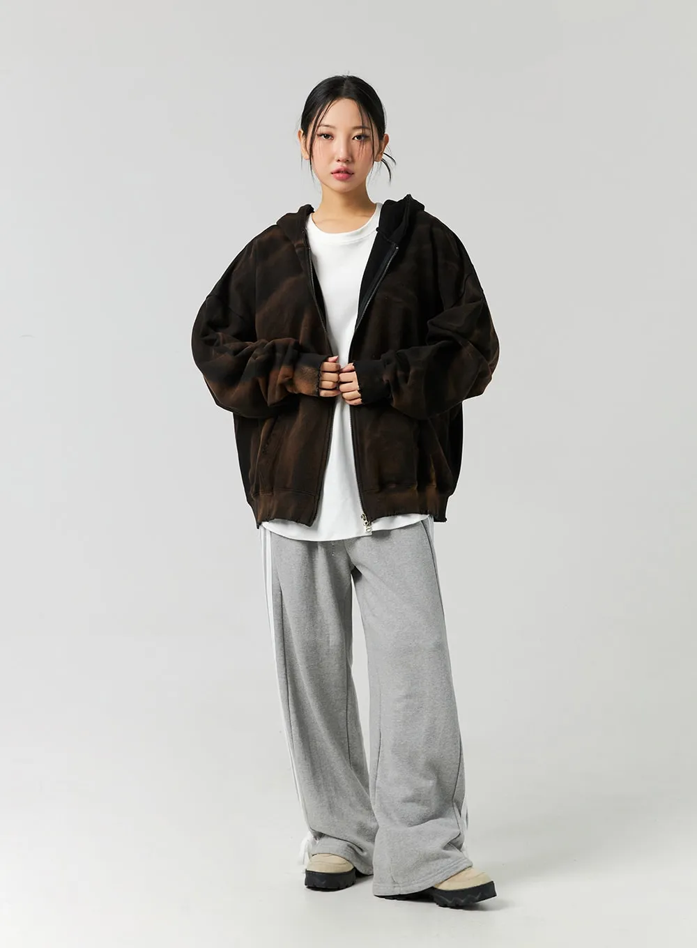 Oversized Zip-Up Hoodie CO323 sold by Lewkin product image thumbnail 3