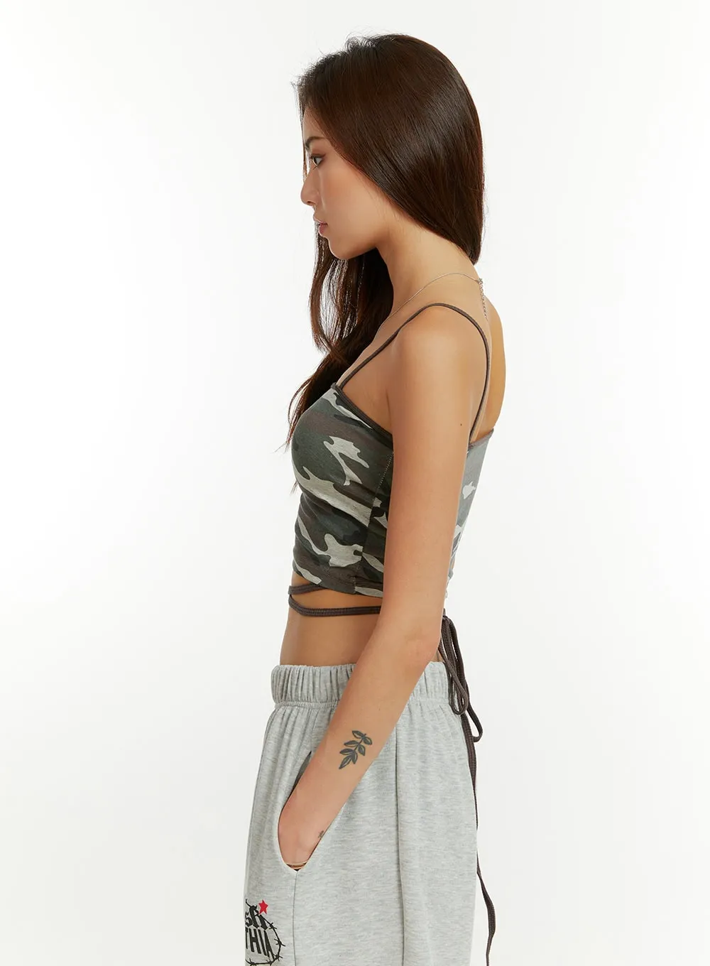 Camo X Strap Cami Crop Top CU421 sold by Lewkin product image thumbnail 5