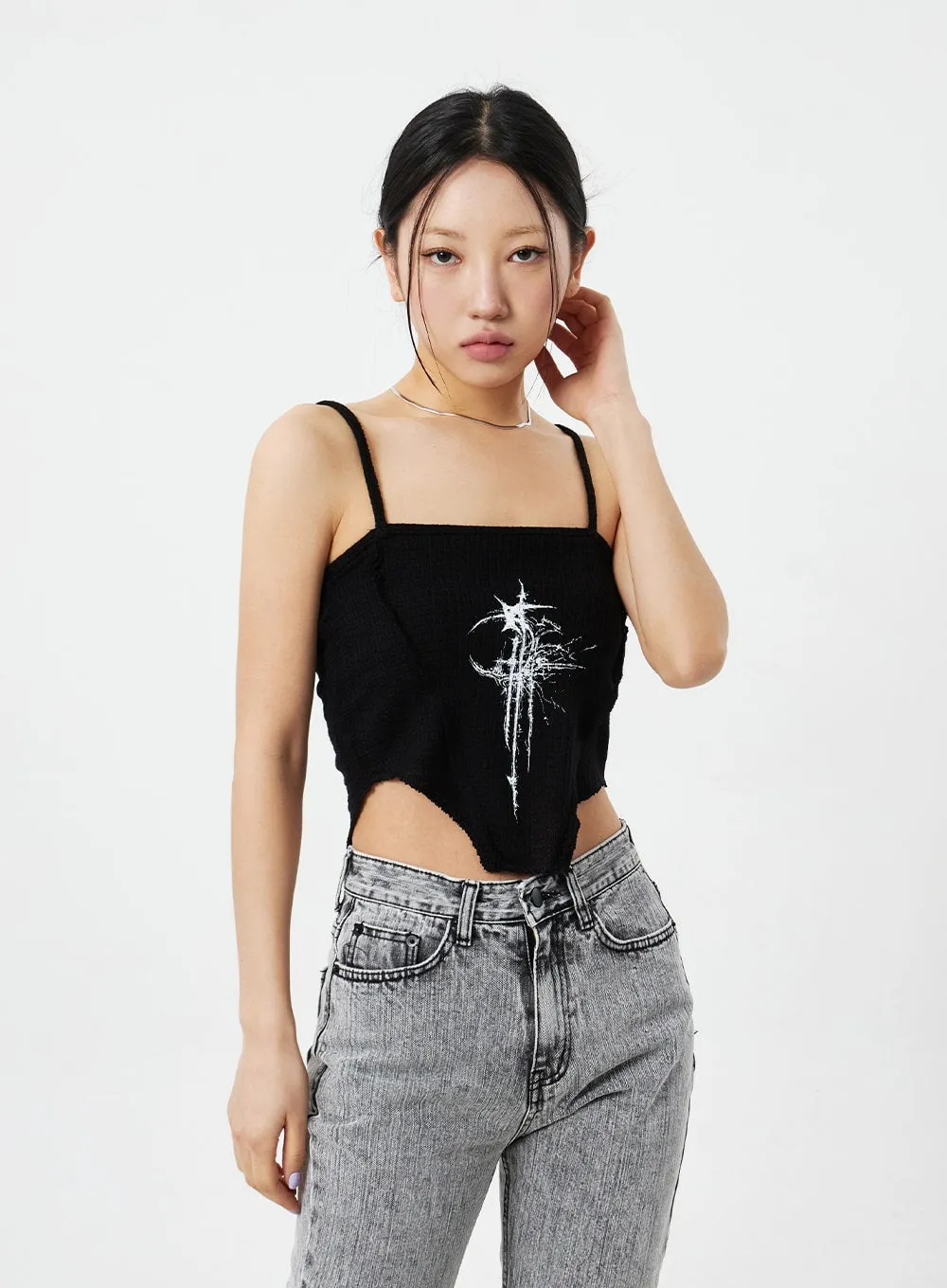 Graphic Thin Strap Top CM324 sold by Lewkin product image thumbnail 5