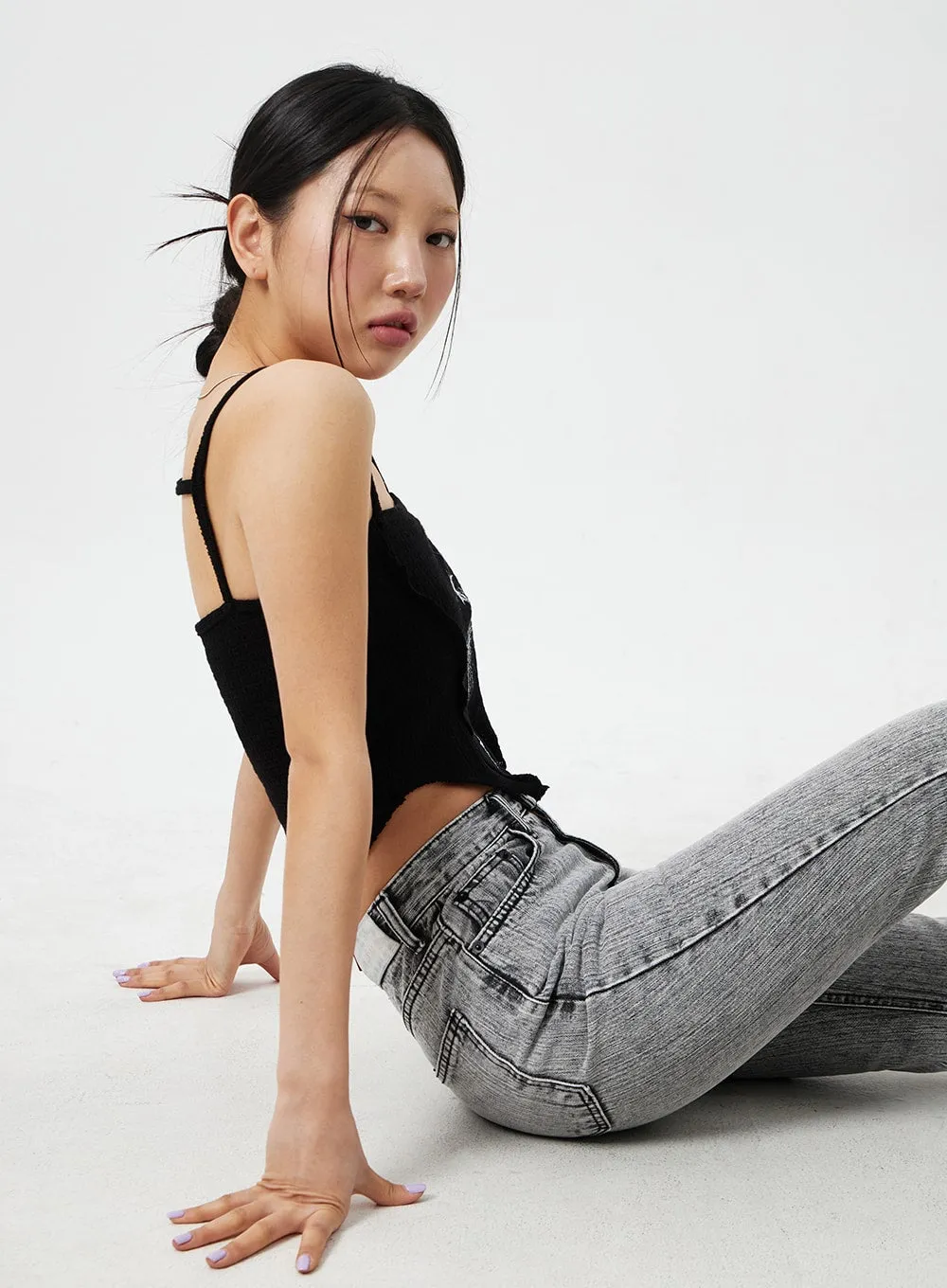 Graphic Thin Strap Top CM324 sold by Lewkin