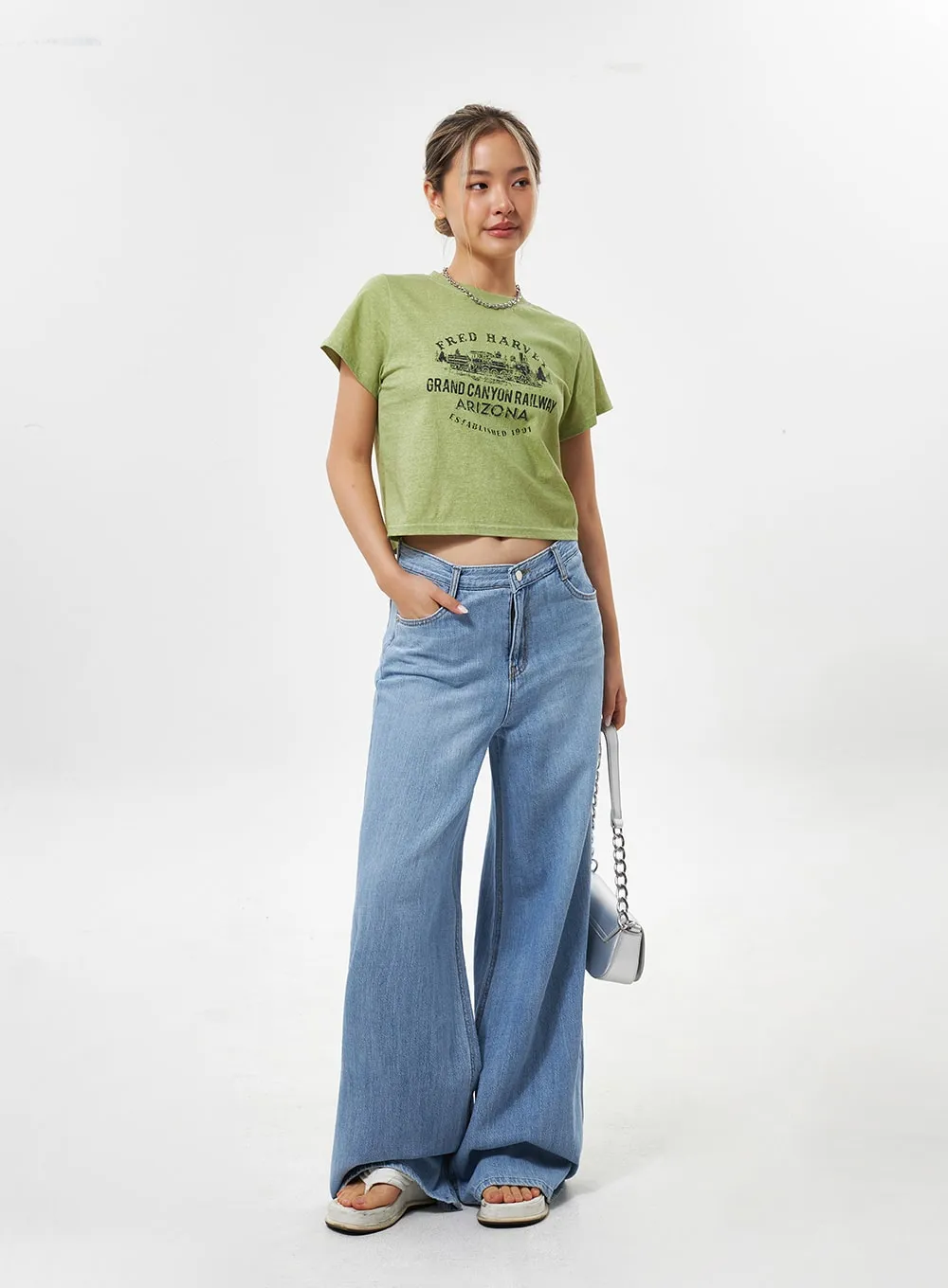 Cotton Graphic Cropped Tee CY331 sold by Lewkin product image thumbnail 4