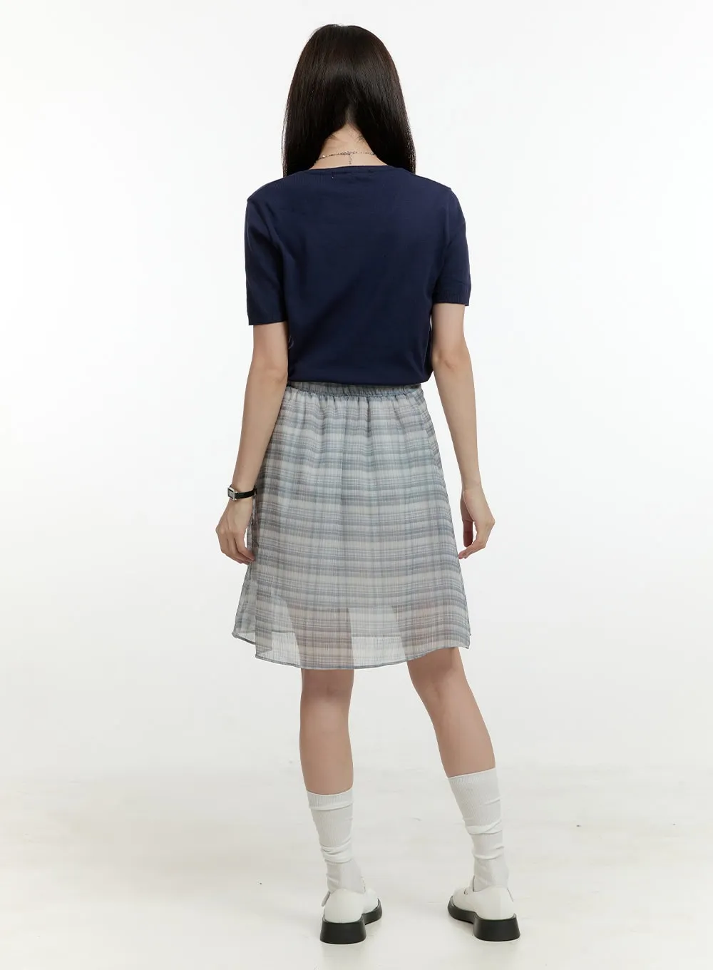 V-Neck Short Sleeve Knit Top OL423 sold by Lewkin product image thumbnail 3