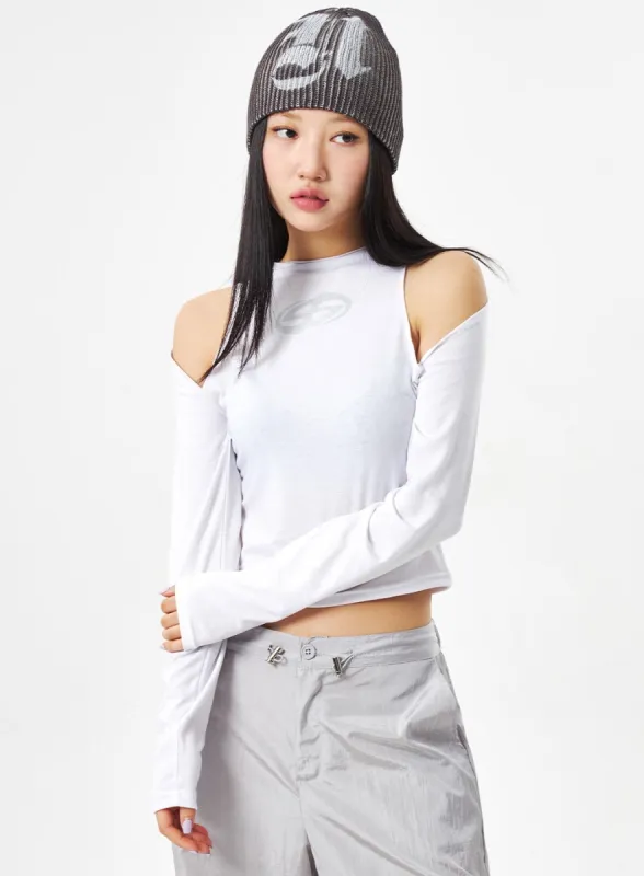 Cut Out Shoulder Top CA314 sold by Lewkin