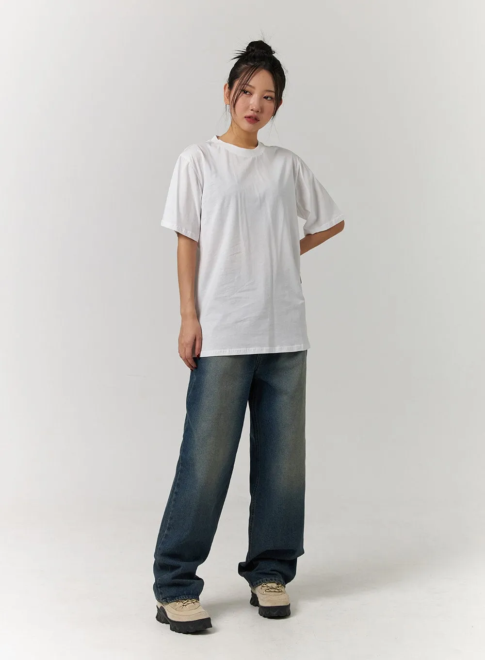 Basic Standard Fit Short Sleeve Top CD329 sold by Lewkin product image thumbnail 2