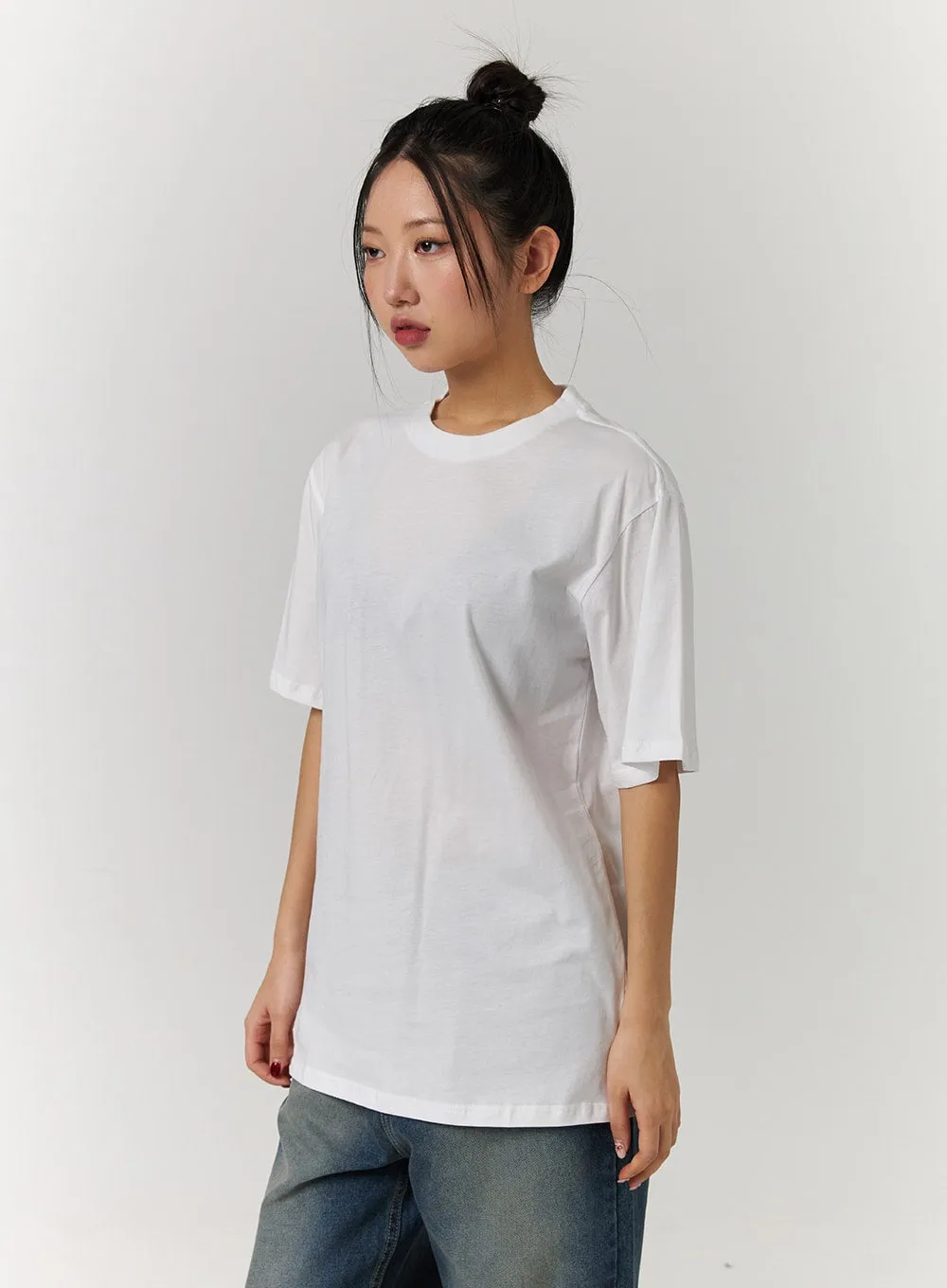 Basic Standard Fit Short Sleeve Top CD329 sold by Lewkin product image thumbnail 5