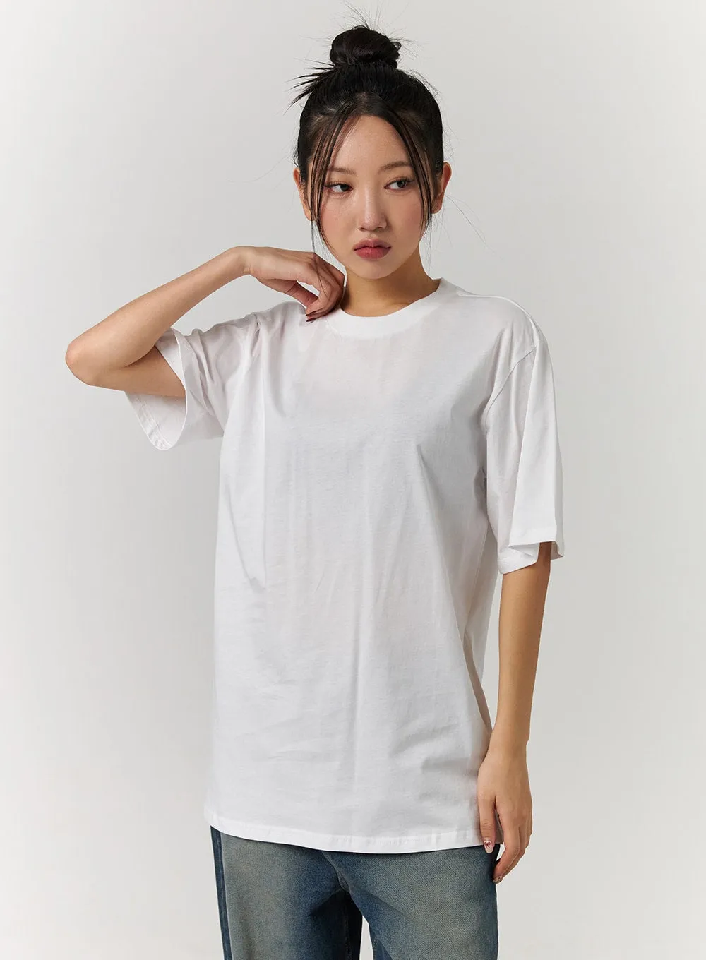 Basic Standard Fit Short Sleeve Top CD329 sold by Lewkin