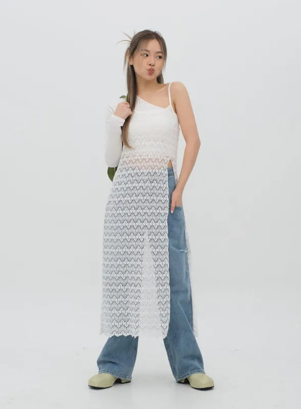 Torn Wide Leg Jeans C1002 sold by Lewkin