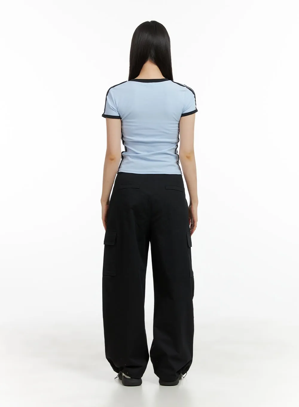 Blokecore Sporty V-Neck Crop Top CL422 sold by Lewkin product image thumbnail 4