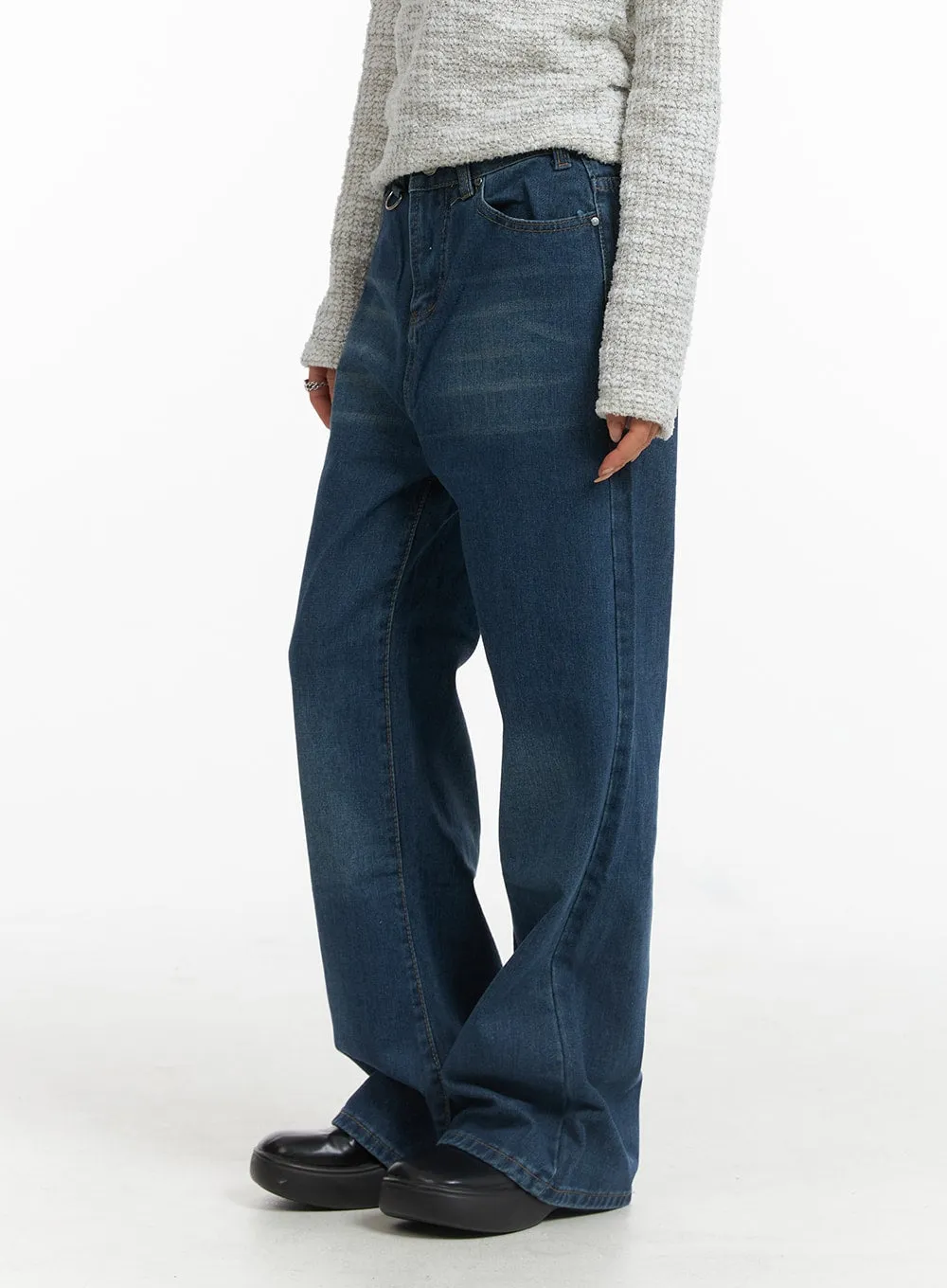 Washed Wide-Leg Denim Jeans CJ417 sold by Lewkin product image thumbnail 5
