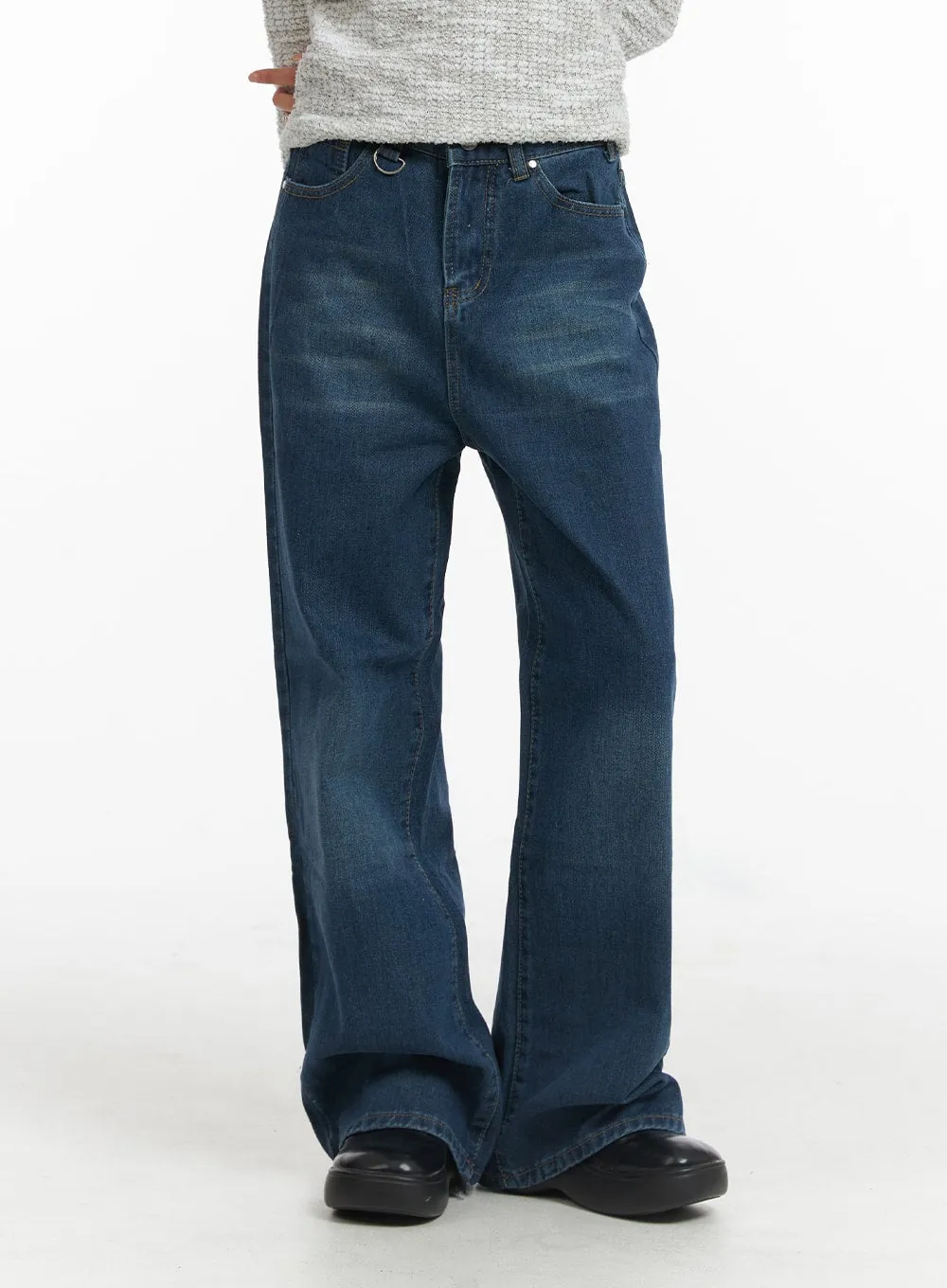 Washed Wide-Leg Denim Jeans CJ417 sold by Lewkin product image thumbnail 4