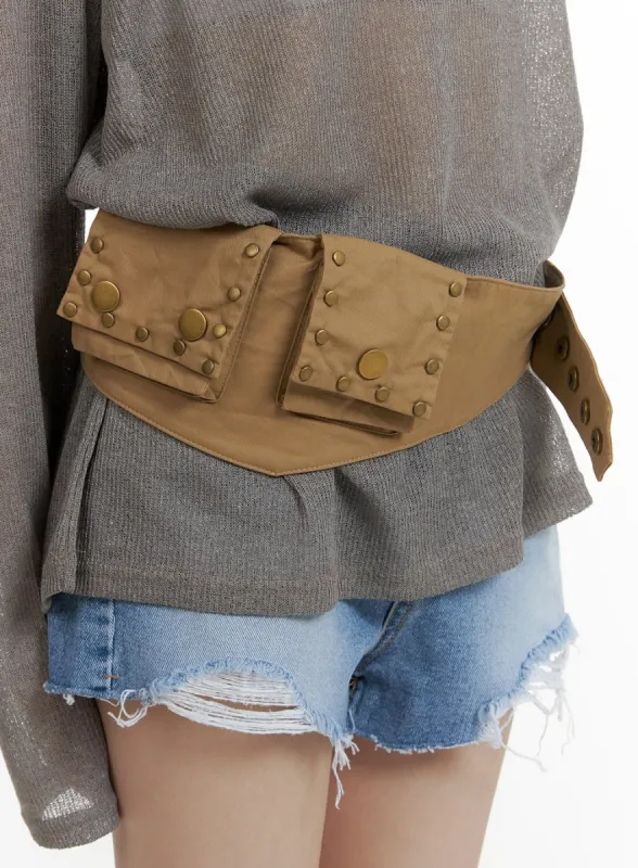 Stud Pocket Waist Belt CU413 sold by Lewkin