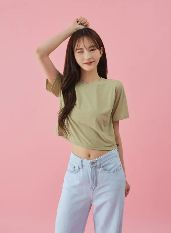 Everyday Thin Crop T-Shirt BY27 sold by Lewkin