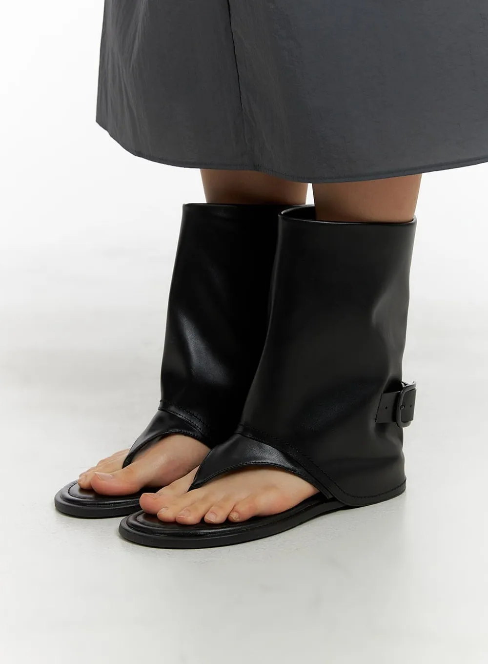 Faux Leather Sandal Boots CM422 sold by Lewkin product image thumbnail 2