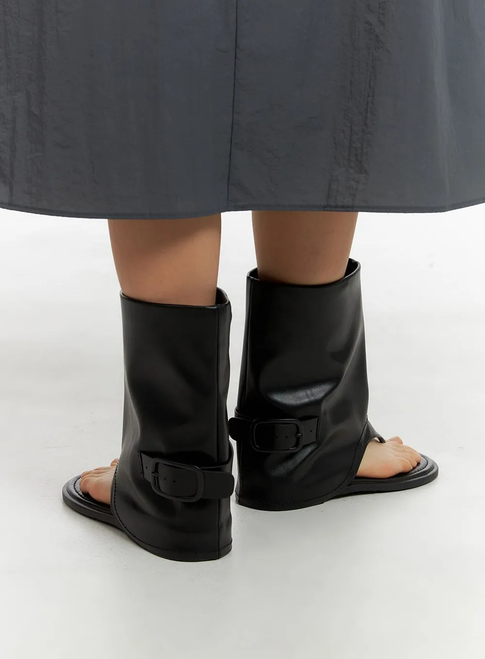 Faux Leather Sandal Boots CM422 sold by Lewkin product image thumbnail 5