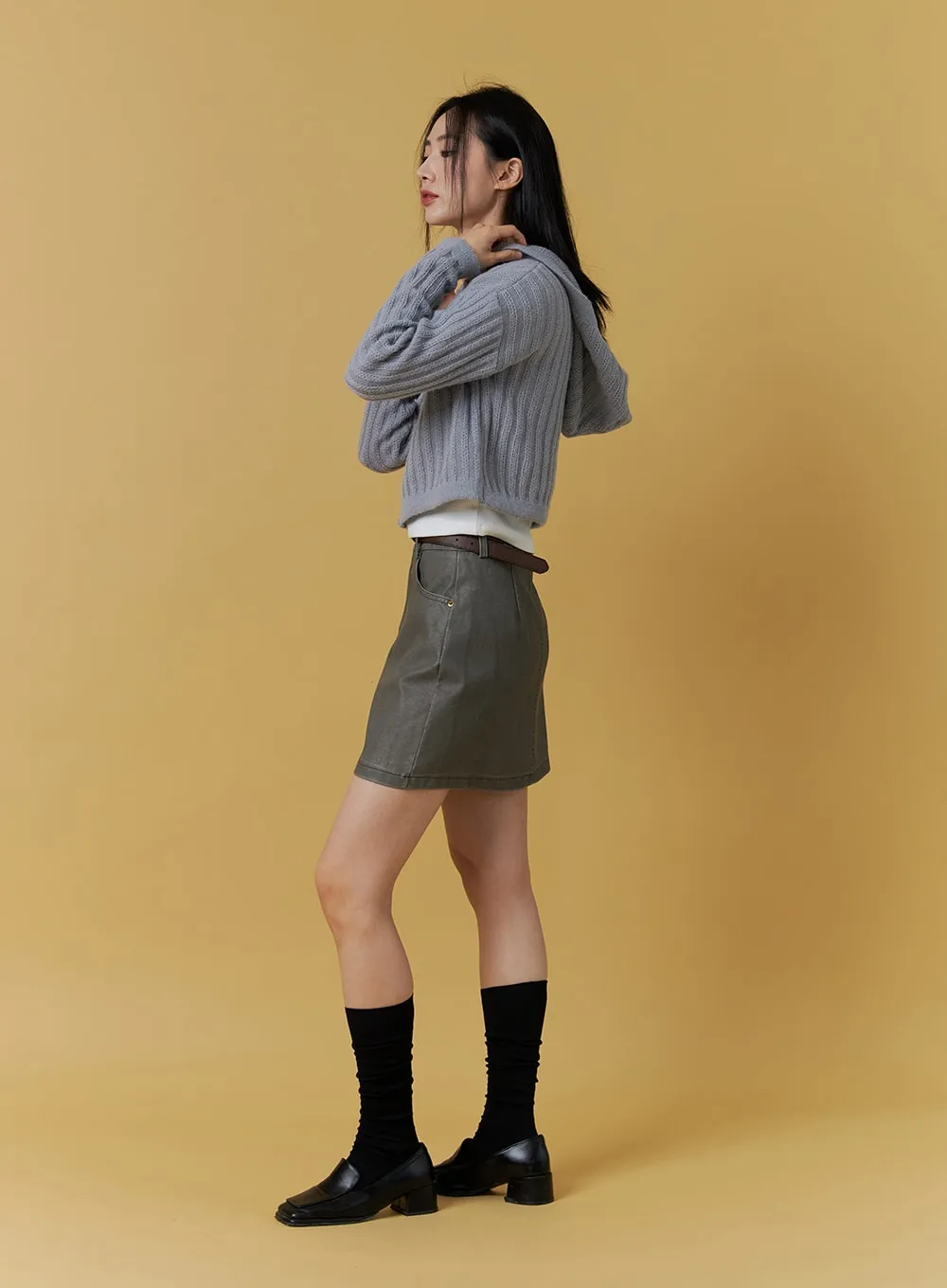 Washed A-Line Mini Skirt ON303 sold by Lewkin product image thumbnail 4