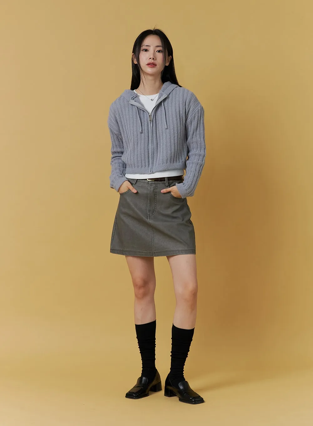 Washed A-Line Mini Skirt ON303 sold by Lewkin product image thumbnail 3