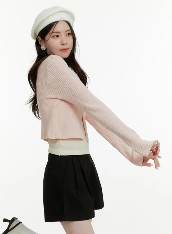 V-Neck Buttoned Crop Cardigan OA405 sold by Lewkin