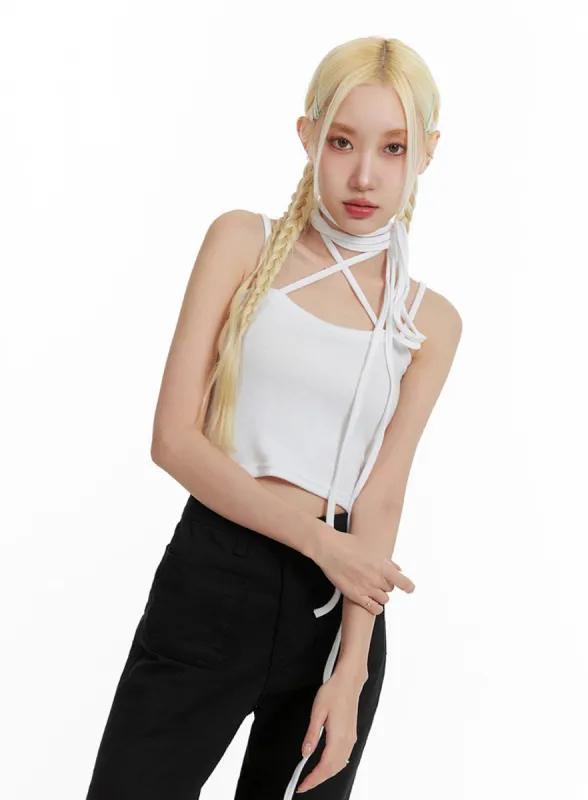 Drawstring Cami Top IF408 sold by Lewkin