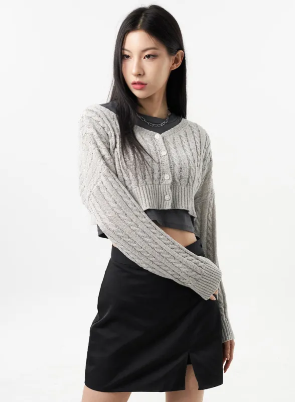 Cable Knit Cardigan CU313 sold by Lewkin