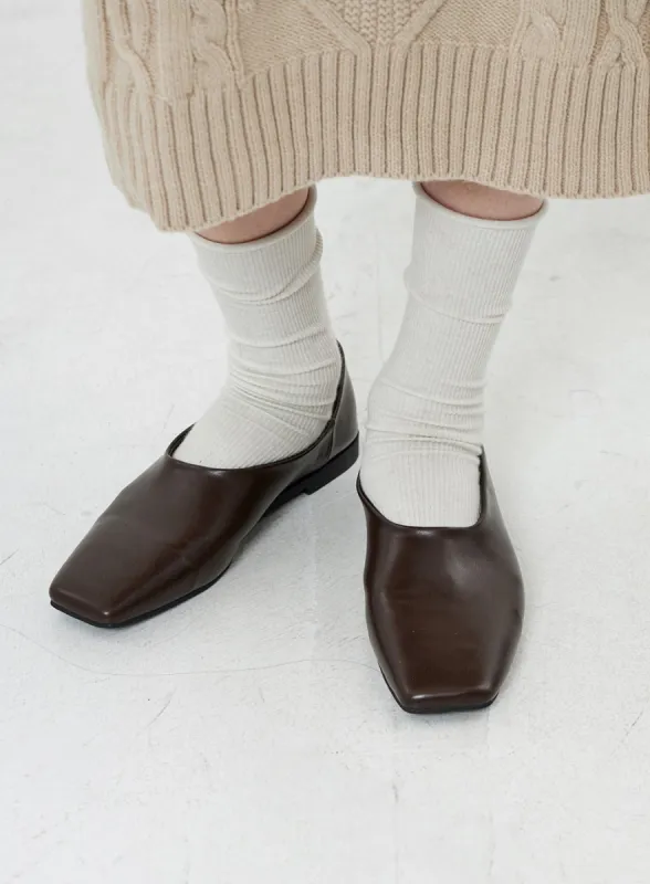 Square Toe Flat Shoes OO11 sold by Lewkin