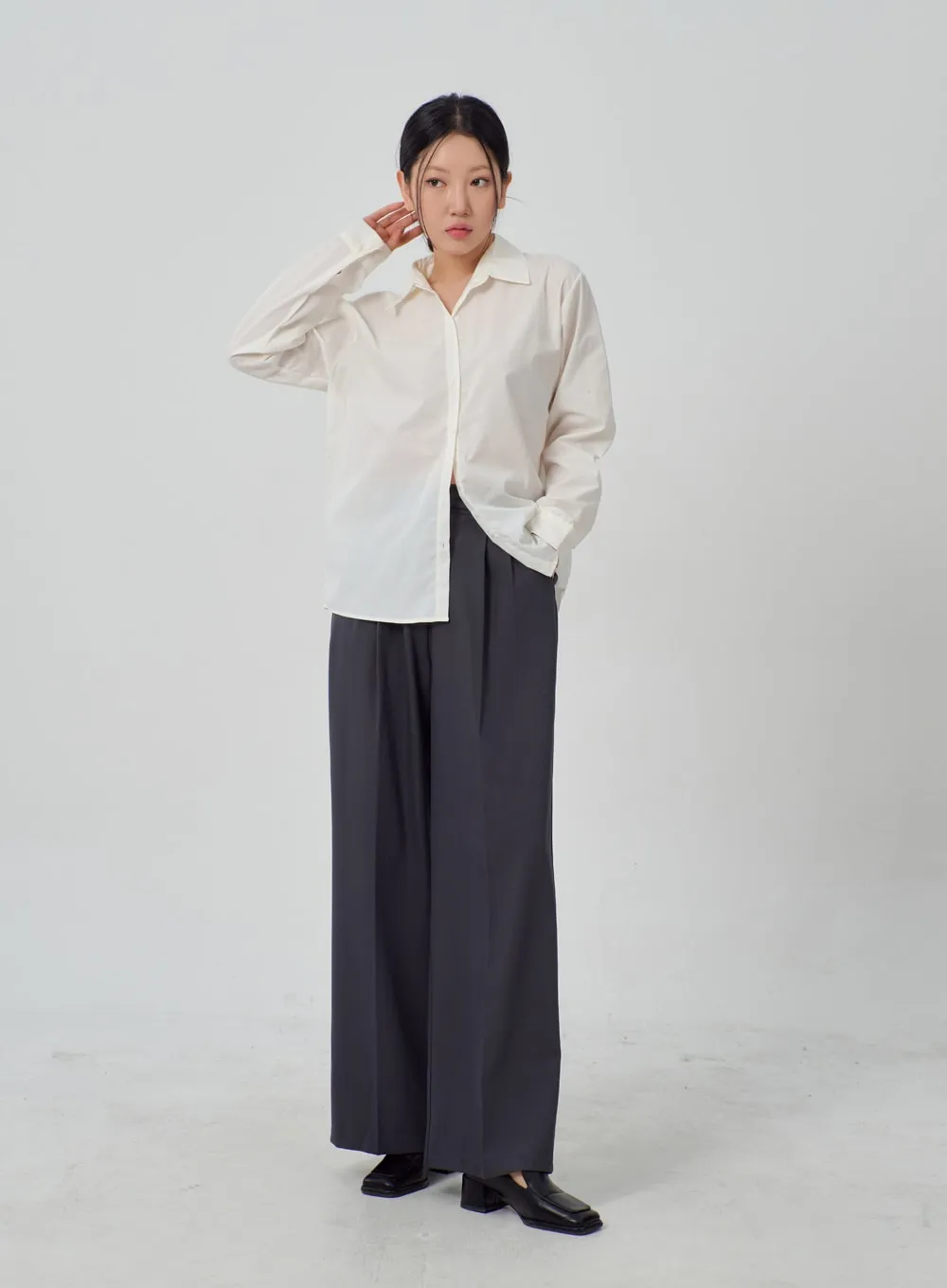Wide Leg Tailored Pants IM316 sold by Lewkin product image thumbnail 2