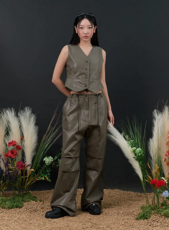 Faux Leather Pants IS306 sold by Lewkin