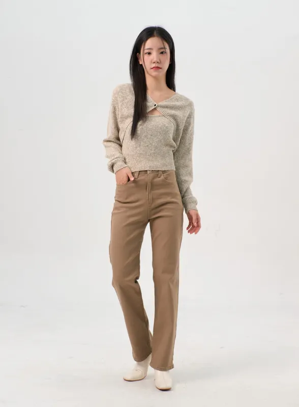 Straight Fit Spandex Pants OS302 sold by Lewkin