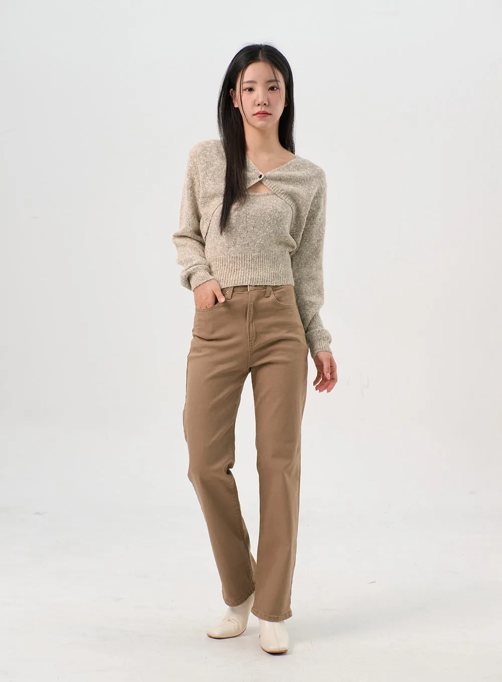 Straight Fit Spandex Pants OS302 sold by Lewkin