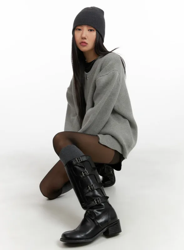 Solid Collarless Zip-Up Unisex Cardigan CM408 sold by Lewkin