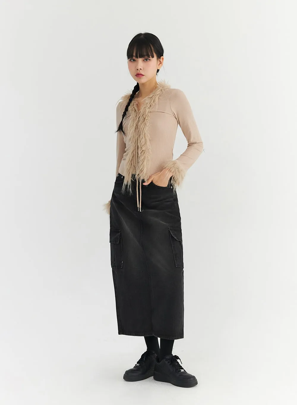 Cargo Maxi Skirt CO327 sold by Lewkin product image thumbnail 2
