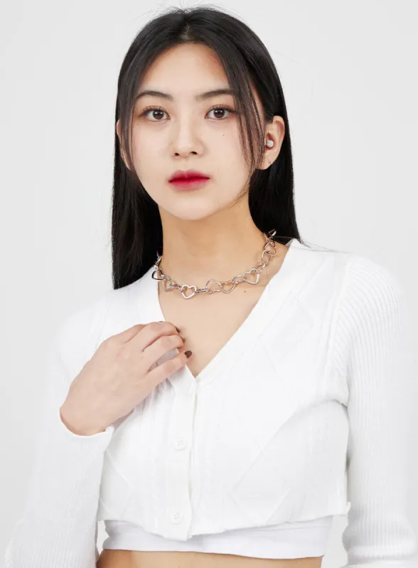 Heart Chain Necklace BM317 sold by Lewkin